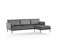Traumnacht Sofá esquinero Lyon 2 plazas con chaiselongue, Antracita/chaiselongue Flexible Que se Puede Colocar a la Derecha o Izquierda, Fabricado según estándar de Calidad alemán, Montaje fácil