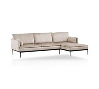 Traumnacht Sofá esquinero Lyon 2 plazas con chaiselongue, Beige/chaiselongue Flexible Que se Puede Colocar a la Derecha o Izquierda, Fabricado según estándar de Calidad alemán, Montaje fácil