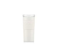 Travel Mug - Vaso de viaje al vacío, pequeño, 0,35 l, 12 oz, acero inoxidable, lacado negro, color blanco