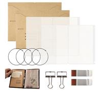 Traveler - Kit de cuadernos de papel para archivos, bolsas de | 2 carpetas de papel con 6 bandas elásticas para viajeros, entusiastas del diario, amantes de la planificación
