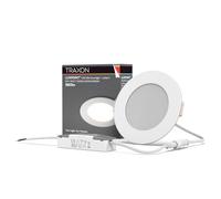 TRAXON LUXPOINT® Downlight LED Empotrable 8W CCT Ajustable - Panel Slim Redondo Ultrafino Ø125mm Corte 105-110mm Techo Interior 120° (Blanco, 8W CCT)