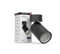 TRAXON LUXPOINT® Foco de Superficie Orientable GU10 - Aplique Techo Aluminio Ajustable Iluminación Direccional Interior (Superficie, Negro)