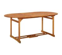 Traylux Mesa de jardín de madera de acacia, 180 x 90 x 75 cm, con acabado al aceite, resistente a la intemperie, estable, duradera, ideal para terraza, jardín, balcón, extensible, redonda, rectangular