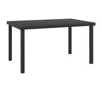 Traylux Mesa de jardín negra 140 x 90 x 74 cm de aluminio y WPC resistente a la intemperie para jardín, terraza, balcón, mesa plegable extensible y redonda cuadrada con estructura estable