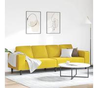 Traylux Sofá de salón amarillo 250 x 77 x 76 cm con patas lacadas en negro, muebles tapizados de 4 plazas, sofá esquinero resistente a la intemperie, diseño moderno, material transpirable