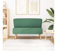 Traylux Sofá de tela de 2 plazas verde con estructura de madera resistente, 117 x 55,5 x 77 cm, acolchado, ahorra espacio, para salón, habitación de invitados, relajación y cómodo sentado