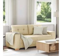 Traylux Sofá Loveseat color crema, 180 x 77 x 82 cm, de tela, sofá de dos plazas con acolchado de espuma, función de relax para salón y habitación de invitados, ahorra espacio y es cómodo