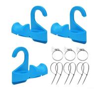 Trayneel Soportes de tubería de piscina, soportes de válvula de émbolo ajustables para piscinas Intex y sobre el suelo con ranuras para bridas de cables, soporte protector, juego de 12 piezas de