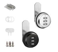TREABEAR 2PCS Cerradura Buzon 20mm, Cerradura Taquilla Plata y Negro, Cerraduras de Combinación Contraseña de 3 Dígitos, Bombin Cerradura Seguridad, Cerradura de Seguridad para Gabinete de Seguridad