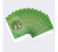 Tree-Free Greetings Juego de tarjetas de notas ecológicas con temática de Buda con sobres, fabricadas en los Estados Unidos con papel 100% reciclado en una instalación que funciona con energía solar,