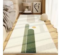 Treer Alfombra Salón Antideslizante, Alfombras Dormitorio Polar, Estilo Minimalista Carpets, Mats Salon para Sofás, Mesitas de Noche, Decoración del Hogar (Verde,50x120cm)
