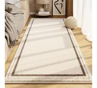 Treer Alfombra Salón Antideslizante, Alfombras Dormitorio Polar, Estilo Minimalista Carpets, Mats Salon para Sofás, Mesitas de Noche, Decoración del Hogar (Beige Café,40x120cm)