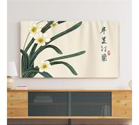 Treer Cubierta Antipolvo para TV, Universal Funda para Televisor Cubierta de Televisión Elástico Protector Pantalla de Funda para 22 a 75 Pulgadas (Pintura a tinta 9,50 pulgadas)