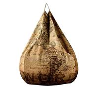 Treer Funda Puff Pera sin Relleno para Adulto y Niños, 3D Impresión de Mundo Cojín Puff Pera Bean Bag Bolsa de Frijol Sofá Perezoso Puff Moldeable Cubierta de Sillón (100x120 cm,Retro)