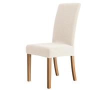Treer Fundas para Sillas de Comedor Pack 2 4 6 8, Fundas de Sillas de Comedor Ajustables Elasticas Estampadas Antimanchas Lavables para Hogar Restaurante (Impermeable - Blanco,6)