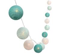 Treer Luces De Bolas De Algodón Cadena de Luces Bolas de Navidad, Batería Lámpara de Guirnalda Luminosa Hogar, Jardín, Patio, Fiesta, Vacaciones, Boda Decoración (3M-20 Pelotas,Azul)