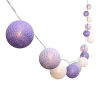 Treer Luces De Bolas De Algodón Cadena de Luces Bolas de Navidad, Batería Lámpara de Guirnalda Luminosa Hogar, Jardín, Patio, Fiesta, Vacaciones, Boda Decoración (1.5M-10 Pelotas,Púrpura)