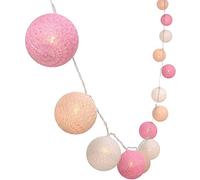 Treer Luces De Bolas De Algodón Cadena de Luces Bolas de Navidad, Batería Lámpara de Guirnalda Luminosa Hogar, Jardín, Patio, Fiesta, Vacaciones, Boda Decoración (3M-20 Pelotas,Rosado)
