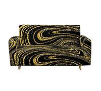 Treer-shop Tre1es Funda Elástica de Sofá,1 2 3 4 Plazas Funda Sofá Ajustables Fundas Sofás 3D Estampada Forro de Sofá Protector Antideslizante Cubiertas de Sofá (Patrón Dorado,3 Plazas(190-230cm))