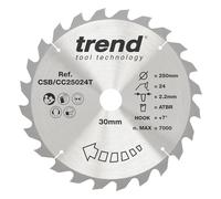 Trend ATBR Hoja sierra ingletadora TCT 250x30mm 24d +7°