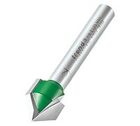 Trend CraftPro Cortador de Fresadora de Chaflán de Dos Flautas, Vástago de 1/4 Pulgada, Diámetro de Corte de 12.7mm, Ranura en V de 45 Grados, metal duro (TCT), C044X1/4TC