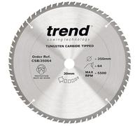 Trend CraftPro Hoja de sierra, 350 mm de diámetro x 64 dientes x 30 mm, punta de carburo de tungsteno, CSB/35064