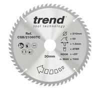 Trend Hoja sierra circular TCT 210mm 60T, taladro 30mm ATBR