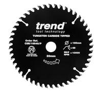 Trend CraftPro Hoja de Sierra Recubierta de PTFE Antiadherente TCT, 165mm Diámetro, 20mm Eje, 48 Dientes, 2.2mm Ancho de Corte, CSB/16548/P
