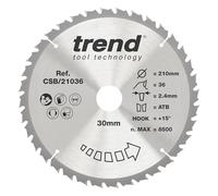 Trend Disco Sierra Circular Madera 210x30mm 36T TCT Acabado medio