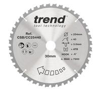 Trend Disco Sierra Ingletadora TCT 254mm, 30mm, 40 dientes medio