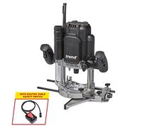 Trend Enrutador de taller de velocidad variable T14 de 1/2 pulgada, perfecto para uso manual y en mesa de enrutador, 2300 W, 240 V, negro, T14EK