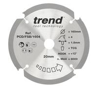 Trend Hoja de sierra PCD para aglomerado, 305 mm de diámetro x 8 dientes x 30 mm de diámetro interior, punta de diamante policristalino, PCD/FSB/3058
