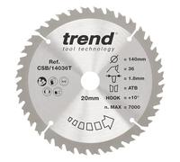 Trend Hoja sierra circular madera inalámbrica 140mm 36T 20mm TCT