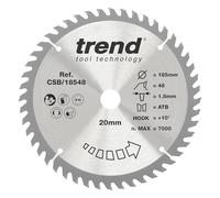 Trend Hoja sierra circular TCT 185 mm 20 mm 48 dientes madera