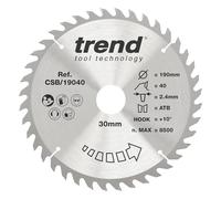 Trend Hoja sierra circular TCT 190 mm 40T, 30 mm taladro fina