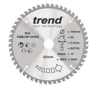 Trend Hoja sierra circular TCT aluminio/plástico 160 mm 52 dientes