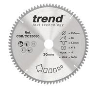 Trend Hoja sierra ingletadora 250mm 80T TCT, 30mm, acabado extrafino
