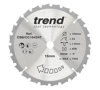 Trend Hoja sierra ingletadora inalámbrica 184mm 24T 16mm TCT -5°