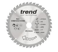 Trend Hoja sierra ingletadora madera 210mm 40T TCT corte fino 25,4mm