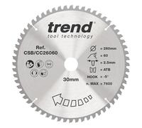 Trend Hoja sierra ingletar madera 260mm 30mm 60T TCT