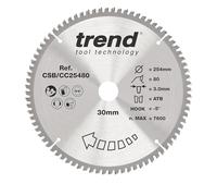 Trend Hoja Sierra Inglete 254mm TCT 80T 30mm, corte extra fino
