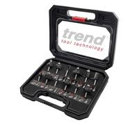 Trend Juego de 12 piezas de cortador de enrutador, vástago de 1/4 pulgadas, punta de carburo de tungsteno, caja de almacenamiento incluida, juego/SS8X1/4TC, el embalaje puede variar