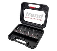 Trend Juego de 6 fresas para router, vástago de 1/4 pulgada, metal duro (TCT), incluye estuche de almacenamiento, SET/SS11X1/4TC
