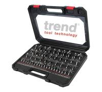 Trend Juego de 50 brocas de enrutador, vástago de 1/4 pulgadas, punta de carburo de tungsteno, caja de aluminio incluida, juego/SS50X1/4TC