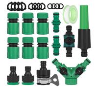 Trendecor Gardena Juego de 15 conectores de manguera, acoplamiento Gardena de 1/2 pulgadas, conexión rápida, sin fugas, conector de manguera para jardín, grifo doméstico