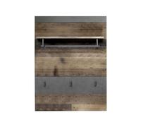 trendteam smart living 187944223 Armario Panel para Ropas con Barra de Ropas y Boton de Guardaropa, Kito, Blanco, 80 x 106 x 101 cm