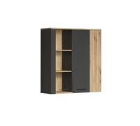 trendteam smart living - Armario Colgante - Salón - Esteban - Dimensiones de Montaje (Ancho x Alto x Profundidad) 90 x 99 x 34 cm - Color Antracita con Roble Coast Evoke - 231253184