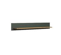 trendteam smart living - Estantería de Pared con Barra de Libros - Stanton - Dimensiones de Montaje (Ancho x Alto x Profundidad) 156 x 22 x 22 cm - Color Verde Abeto con Roble Evoke - 220948104