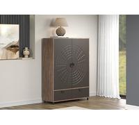 trendteam Smart Living - Fusion - Highboard - Marrón Oscuro/Bronce Perlado - Armario de Boda con Elegante diseño - 120 x 163 x 42 cm - Estilo Chino - Función de Cierre Suave