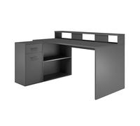 trendteam smart living - Gamer - Muebles de Oficina - Gris - Combinación de | 1 puerta, 1 cajón, 2 compartimentos abiertos · 2 estantes · Ajuste perfecto para el armario correspondiente